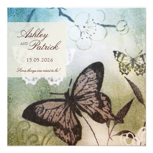 Butterfly Dream Wedding Personalized Announcement