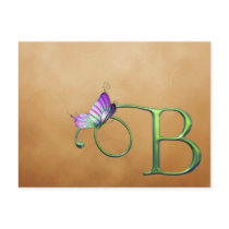 Butterfly Dreams B monogram Post Card