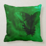 Butterfly Dreams - Green Throw Pillow