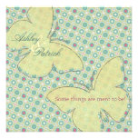 Butterfly Dreams Polka Dots Wedding Custom Announcement