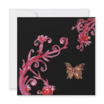 BUTTERFLY ,Elegant Wedding Party, bright red black Announcements