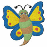Butterfly Embroidery Pattern - Blue/Yellow/Green Polo