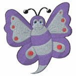 Butterfly Embroidery Pattern - Pink/Purple/Red Embroidered Shirt