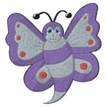 Butterfly Embroidery Pattern - Pink/Purple/Red Embroidered Shirt