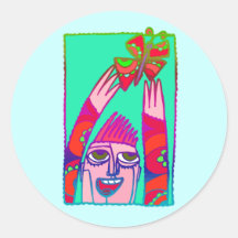Butterfly Escape Round Stickers
