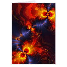 Butterfly Eyes - Violet & Gold Wings Vertical Greeting Card