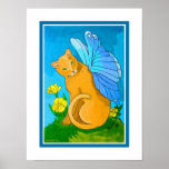 Butterfly Fairy Cat Print