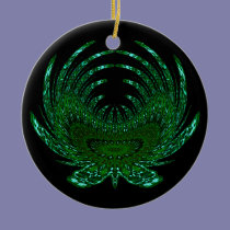 Butterfly Feathers green ornaments