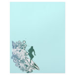 butterfly female surfer design letterhead