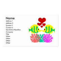 Butterfly Fish kissing business cards