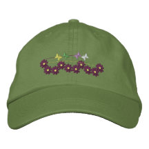 Butterfly floral embroidered women's hat embroidered hats