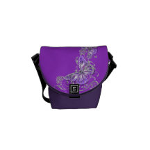 Butterfly floral pattern commuter bags