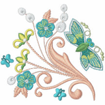 Butterfly Flower Embroidered Women's Polo T-Shirt