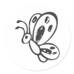 Butterfly Flying in Black and White Sketch stickers