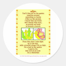 butterfly_form_catterpillar_poem_post_card_post... round sticker