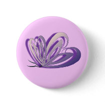 Butterfly Heart Design Round Button