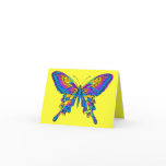 Butterfly in Beautiful Multi-Colour with Blue cards