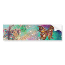 BUTTERFLY IN GOLD SPARKLES BUMPER STICKERS