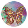 BUTTERFLY IN GOLD SPARKLES ROUND STICKERS