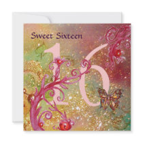 BUTTERFLY IN GOLD SPARKLES SWEET16 Birthday Party