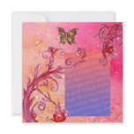 BUTTERFLY IN PINK SPARKLES  Wedding Photo Template Custom Invite