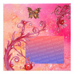 BUTTERFLY IN PINK SPARKLES  Wedding Photo Template Custom Announcements