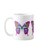 Butterfly in Purples, Aqua and Green Mugs