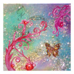 BUTTERFLY IN SPARKLES 2 Elegant Blue Wedding Party Personalized Announcement