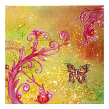 BUTTERFLY IN SPARKLES 2 , Elegant Wedding Party Custom Announcement