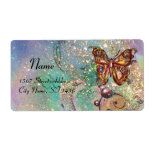 BUTTERFLY IN SPARKLES , blue green