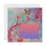 BUTTERFLY IN SPARKLES Blue Wedding Photo Template Personalized Invitations