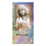 BUTTERFLY IN SPARKLES bright red ,pink green blue Photo Card Template
