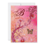 BUTTERFLY IN SPARKLES Elegant Wedding Monogram Announcement