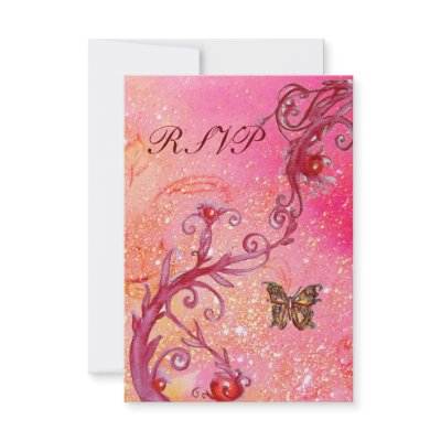 BUTTERFLY IN  SPARKLES RSVP, Elegant Wedding Party Personalized Invite by bulgan_lumini