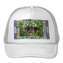 Butterfly in stained glass frame hats