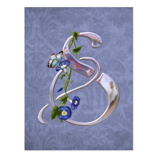 Butterfly Initial S Postcard
