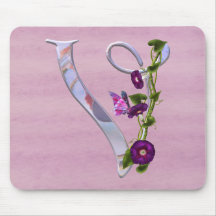 Butterfly Initial V Mousepads