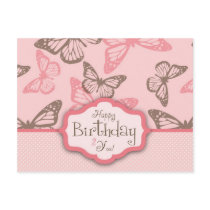 Butterfly Kisses Birthday Postcard II