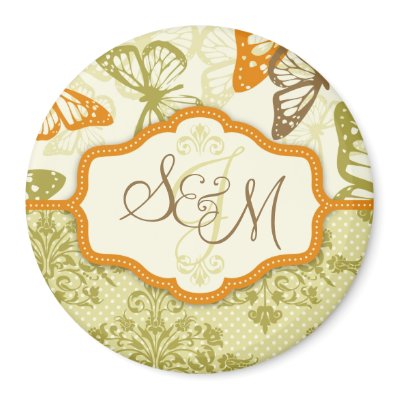 Butterfly Kisses Charming Monogram Magnet 2 by BridesRequest