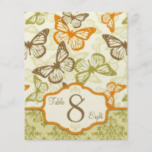 Butterfly Kisses Charming Table Card B2 Full Color Flyer