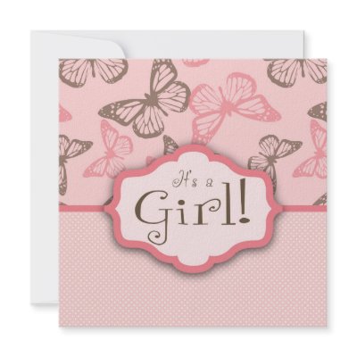 Butterfly Kisses Invitation Square by LullabyeDreams
