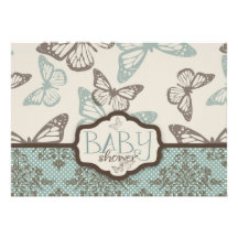 Butterfly Kisses Retro Invitation Card
