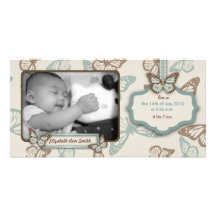 Butterfly Kisses Retro Photo Card