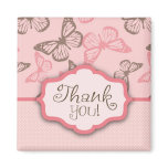 Butterfly Kisses TY Magnet Sq Pink