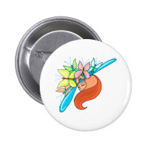 Butterfly Lady Pinback Buttons