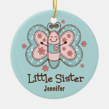 Butterfly Little Sister Personalized Ornament