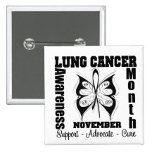 Butterfly - Lung Cancer Awareness Month Pinback Button