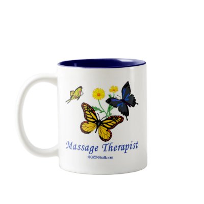 Butterfly Massage Therapist Mugs by medical_office_stuff