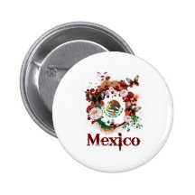 Butterfly Mexico Button