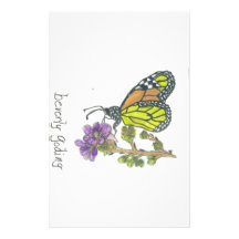 Butterfly monarch personalized stationery